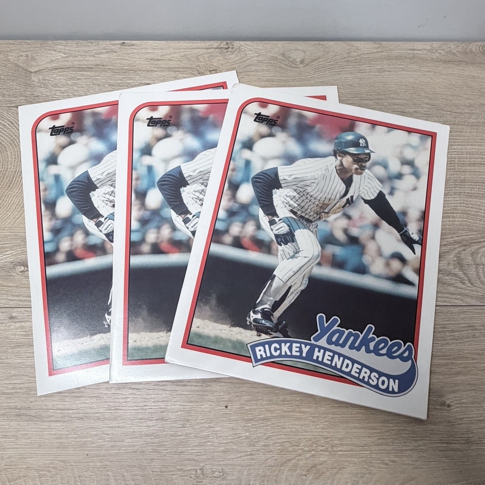 Rickey Henderson Yankees Topps Pocket Folder Lot Vintage MLB Baseball Collector